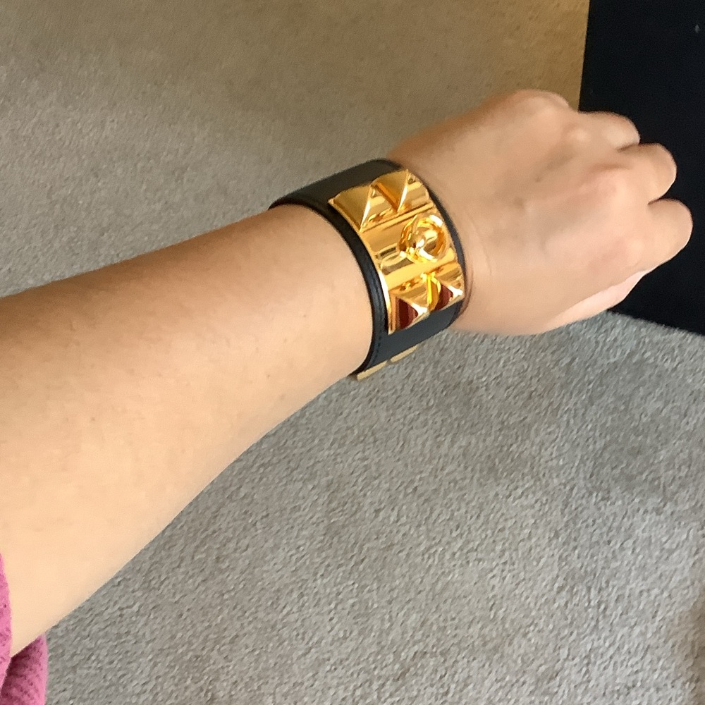 Hermes Gold and Black Wearable Bracelet